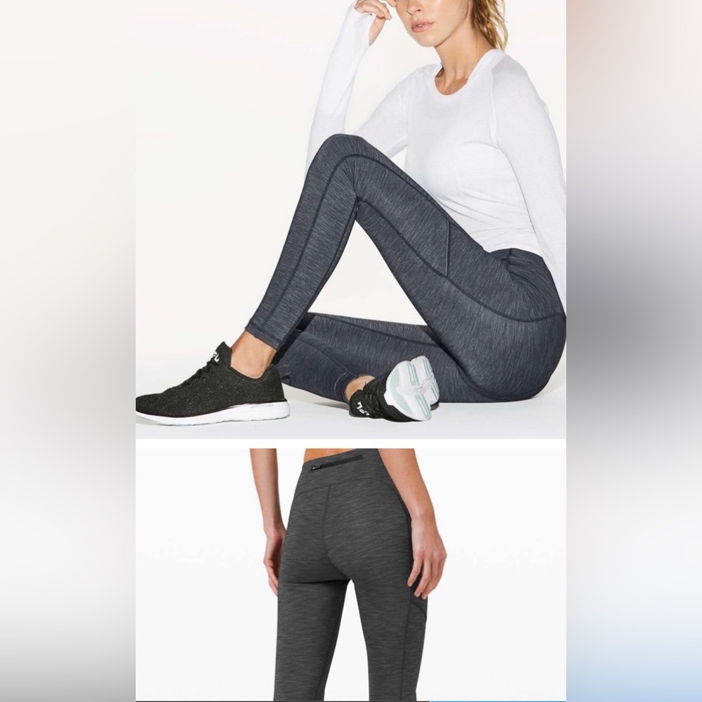 NWOT Lululemon Speed Up Tight Leggings in dark gray multiple pockets